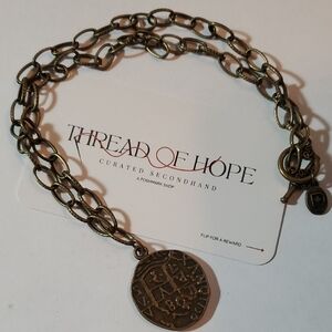 🩵 Bronze Tone Chain Necklace with Pendant
